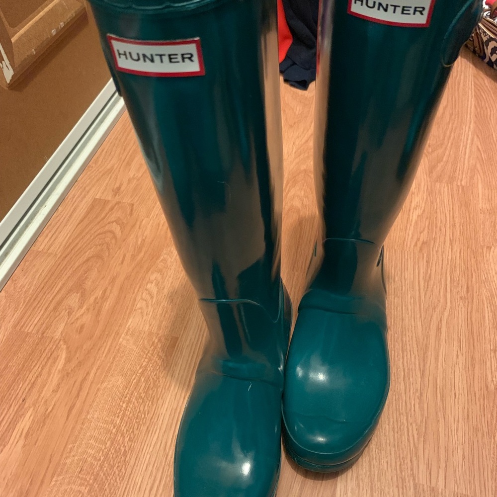 Hunter boots, green size 9